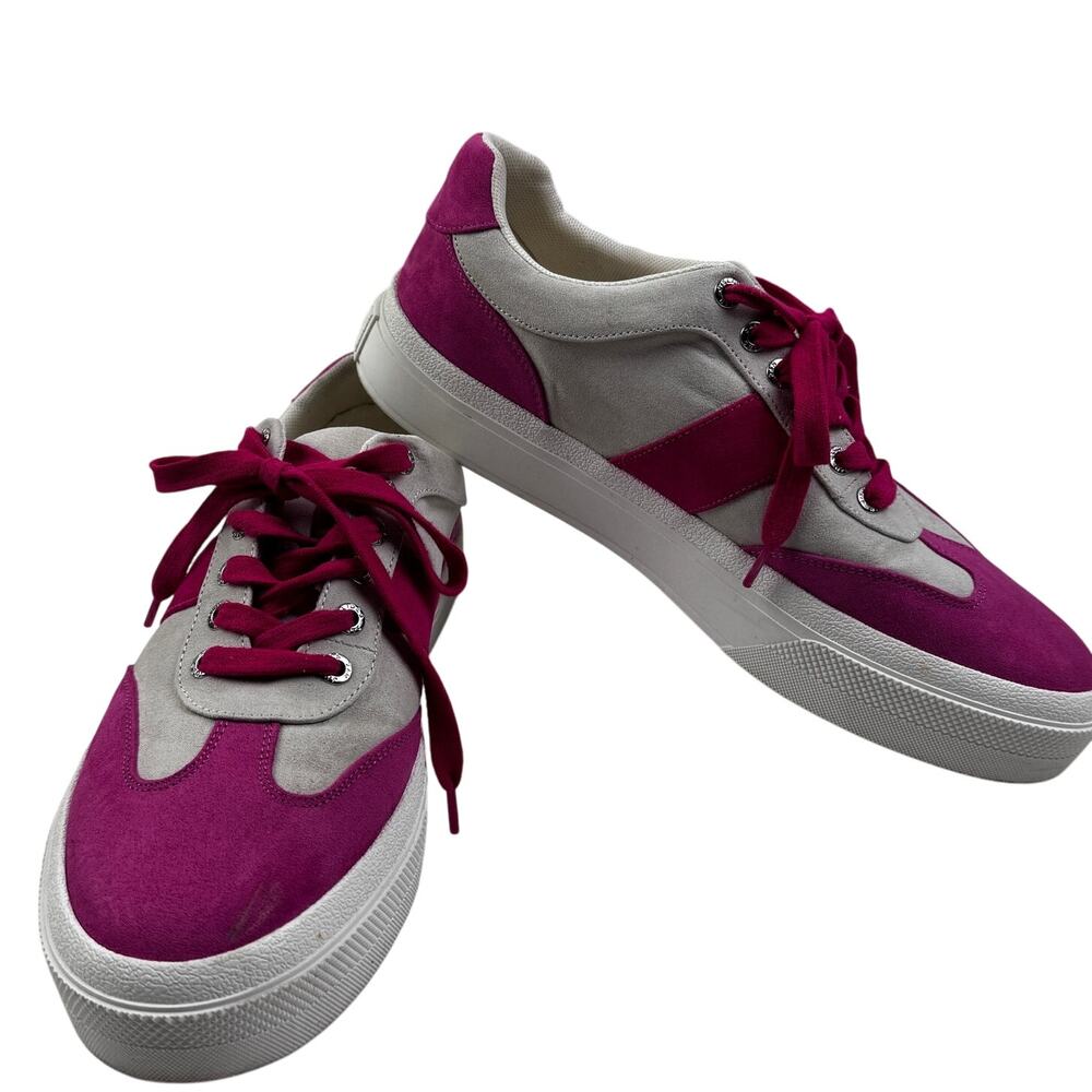 J/Slides Gable Pink White Lace Up Platform Chunky Sneakers Women's Size 11